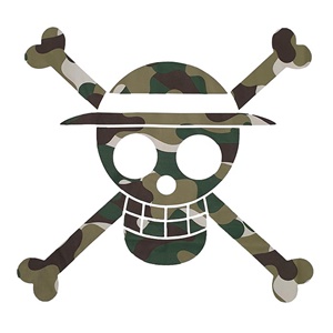DOP-903-WH-S เสื้อยืดวันพีซ ลาย Military Icon Luffy สีขาว 1 DOP-903-WH-S เสื้อยืดวันพีซ ลาย Military Icon Luffy สีขาว 1
