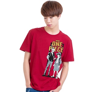 DOP-897-RE-S เสื้อยืดวันพีซ ลาย Luffy&Law สีแดง DOP-897-RE-S เสื้อยืดวันพีซ ลาย Luffy&Law สีแดง
