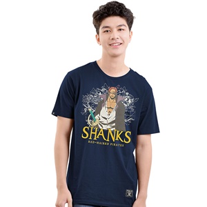 DOP-935-NV-S เสื้อยืดวันพีซ ลาย Shanks สีกรม DOP-935-NV-S เสื้อยืดวันพีซ ลาย Shanks สีกรม