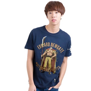 DOP-965-NV-S เสื้อยืดวันพีซ ลาย Edward สีกรม DOP-965-NV-S เสื้อยืดวันพีซ ลาย Edward สีกรม