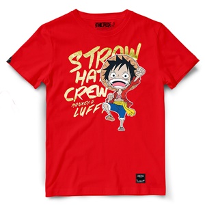 DOP-518-RE-S เสื้อยืดวันพีซ ลาย Luffy สีแดง DOP-518-RE-S เสื้อยืดวันพีซ ลาย Luffy สีแดง