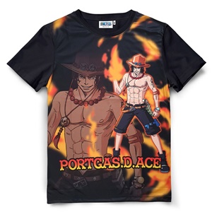 DOP-796-L เสื้อยืดสกรีนลายเต็มตัว วันพีซ ลาย Ace DOP-796-L เสื้อยืดสกรีนลายเต็มตัว วันพีซ ลาย Ace