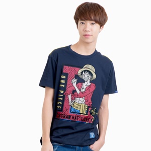 DOP-859-NV-M เสื้อยืดวันพีซ ลาย Luffy สีกรม DOP-859-NV-M เสื้อยืดวันพีซ ลาย Luffy สีกรม