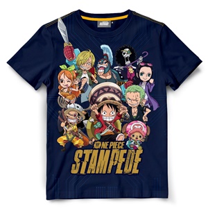DOP-1127-S เสื้อยืดวันพีซ ลาย Sub-Stampede สีกรม DOP-1127-S เสื้อยืดวันพีซ ลาย Sub-Stampede สีกรม