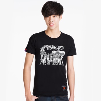 DOP-507-B-L Tees Op Staw Hat Crew ดำ DOP-507-B-L Tees Op Staw Hat Crew ดำ