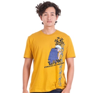 DOP-610-YE-S เสื้อยืดวันพีซ ลาย Law สีเหลือง DOP-610-YE-S เสื้อยืดวันพีซ ลาย Law สีเหลือง