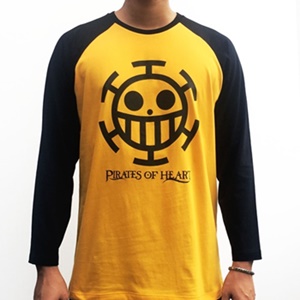Dop-429-Xl T-shirt แขนสามส่วน Onepiece Law สีส้มแขนดำ size XL Dop-429-Xl T-shirt แขนสามส่วน Onepiece Law สีส้มแขนดำ size XL