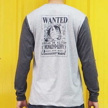 DOP-512-G-XL L-Sleeve OP Wante Luffy สีเทา 0 DOP-512-G-XL L-Sleeve OP Wante Luffy สีเทา 0