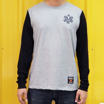 DOP-513-GB-XL L-Sleeve OP Wanted Law เทาแขนดำ DOP-513-GB-XL L-Sleeve OP Wanted Law เทาแขนดำ