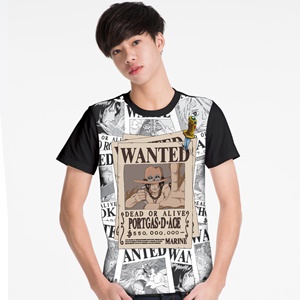 DOP-550-BK-XL Tees OP Wanted Ace หลังดำ DOP-550-BK-XL Tees OP Wanted Ace หลังดำ