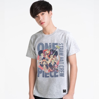 DOP-546-GY-S T-Shirt Oepiece Straw Hat Crew Grey สีเทา DOP-546-GY-S T-Shirt Oepiece Straw Hat Crew Grey สีเทา