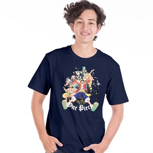 DOP-622-NV-S เสื้อยืดวันพีซ ลาย Staw hat crew สีกรม DOP-622-NV-S เสื้อยืดวันพีซ ลาย Staw hat crew สีกรม