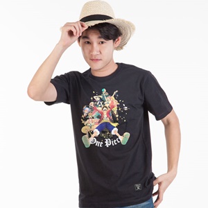 DOP-622-GY-S เสื้อยืดวันพีซ ลาย Staw hat crew สีเทา DOP-622-GY-S เสื้อยืดวันพีซ ลาย Staw hat crew สีเทา